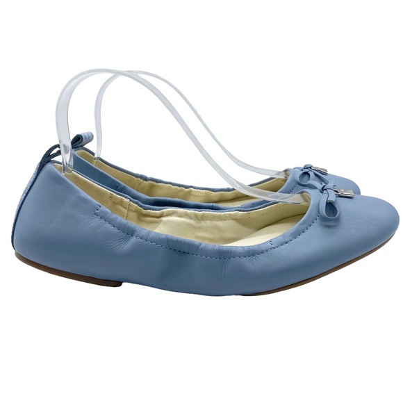Michael Kors Women's Flats Juliette Blue Leather Ballet Slip On Designer NEW - Picture 4 of 11